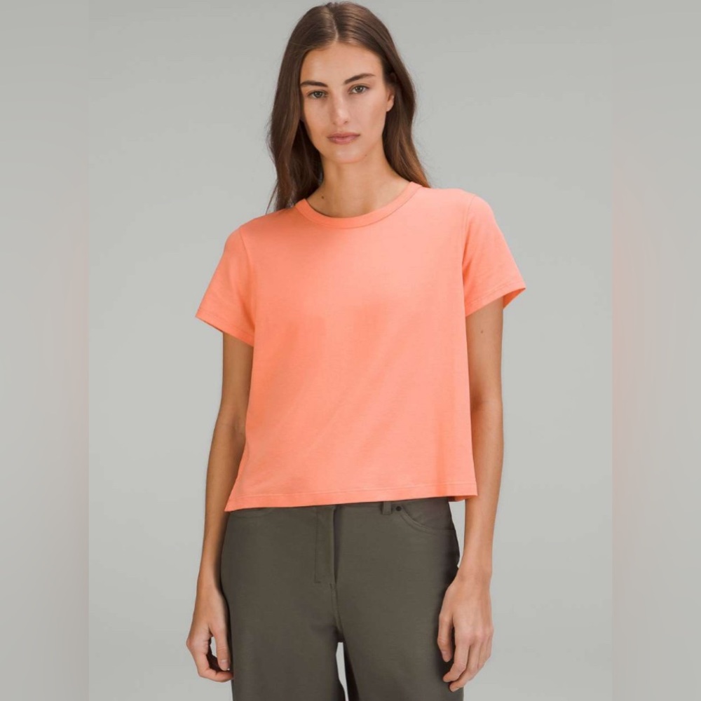 Lululemon Classic-Fit Cotton-Blend T-Shirt Sunny Coral